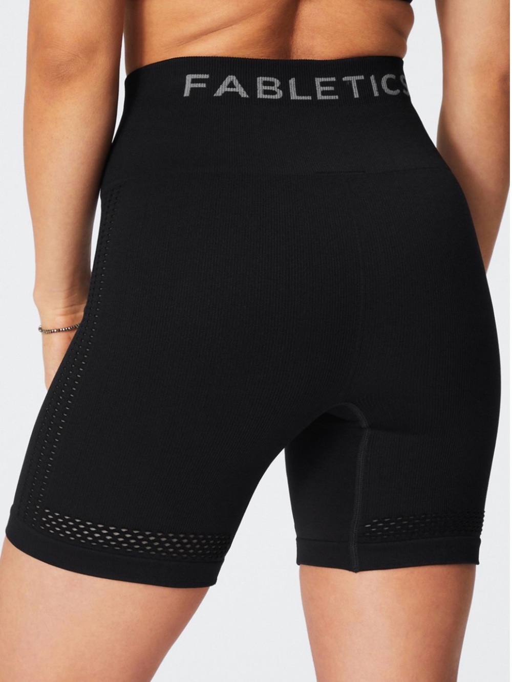 Fabletics Seamless High-Waist Black Bike Shorts size medium